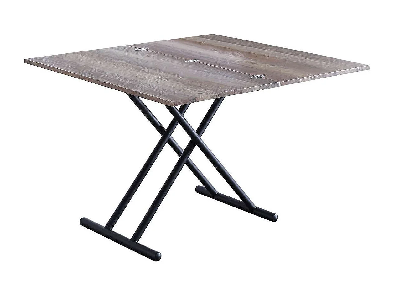 Mesa de Centro Up-Down, elevable Extensible acabado nogal, 50-100 cm(ancho)100 cm(largo)