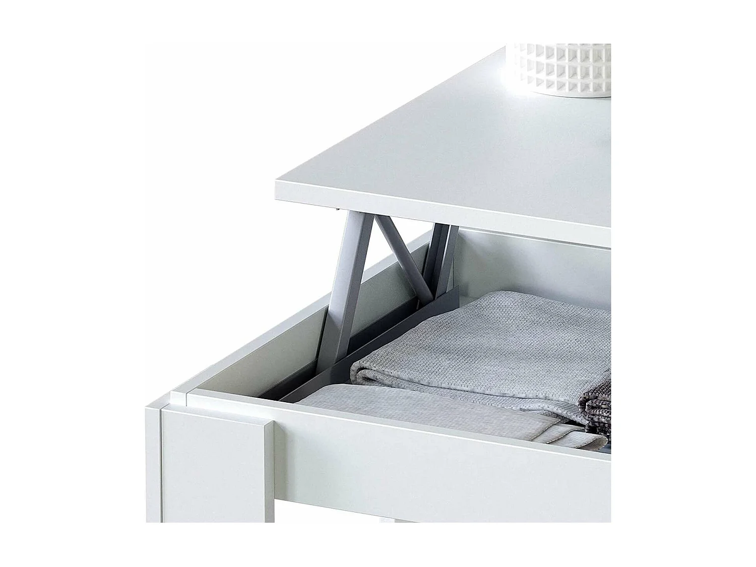 Mesa centro elevable Arboleas en acabado blanco artik 43/54 cm(alto)102 cm(ancho)50 cm(lar
