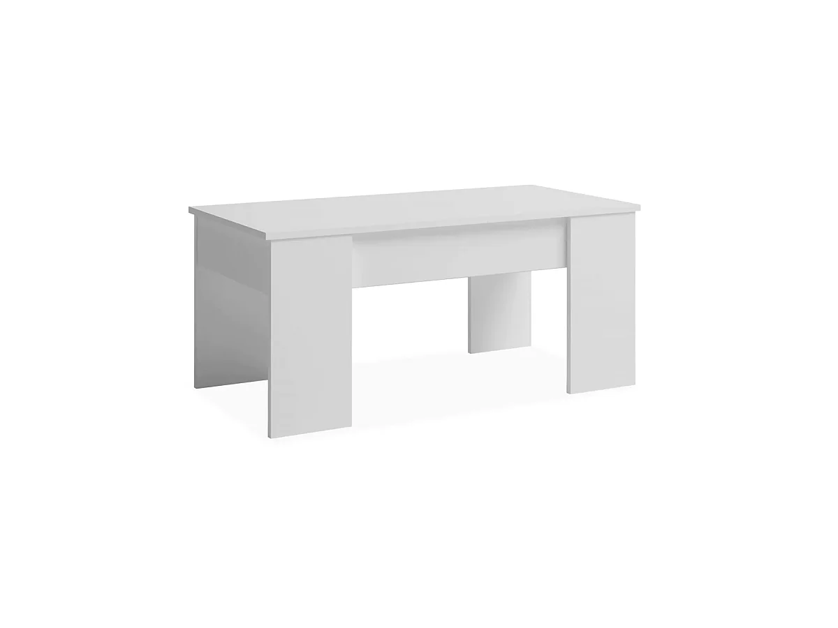 Mesa centro elevable acabado blanco, 45 cm(alto)100 cm(ancho)50 cm(largo)