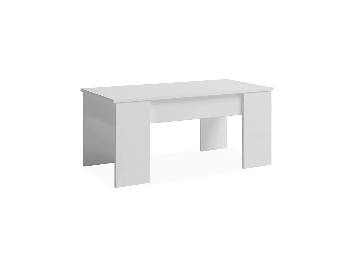 Mesa centro elevable acabado blanco, 45 cm(alto)100 cm(ancho)50 cm(largo)