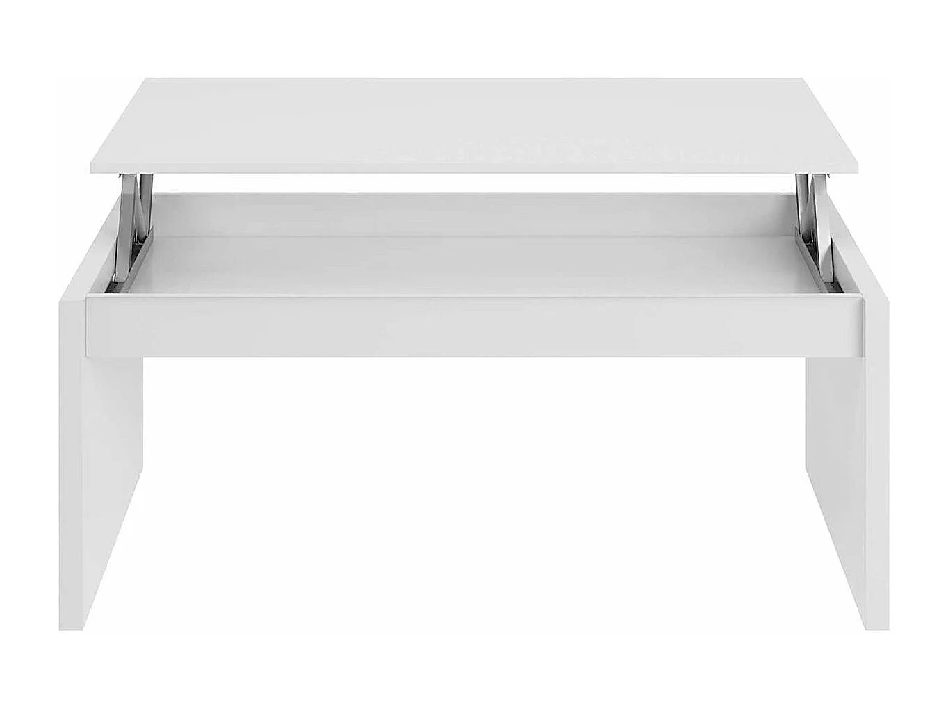 Mesa centro Lucar elevable en acabado blanco brillo 43/52 cm(alto)102 cm(ancho)50 cm(largo