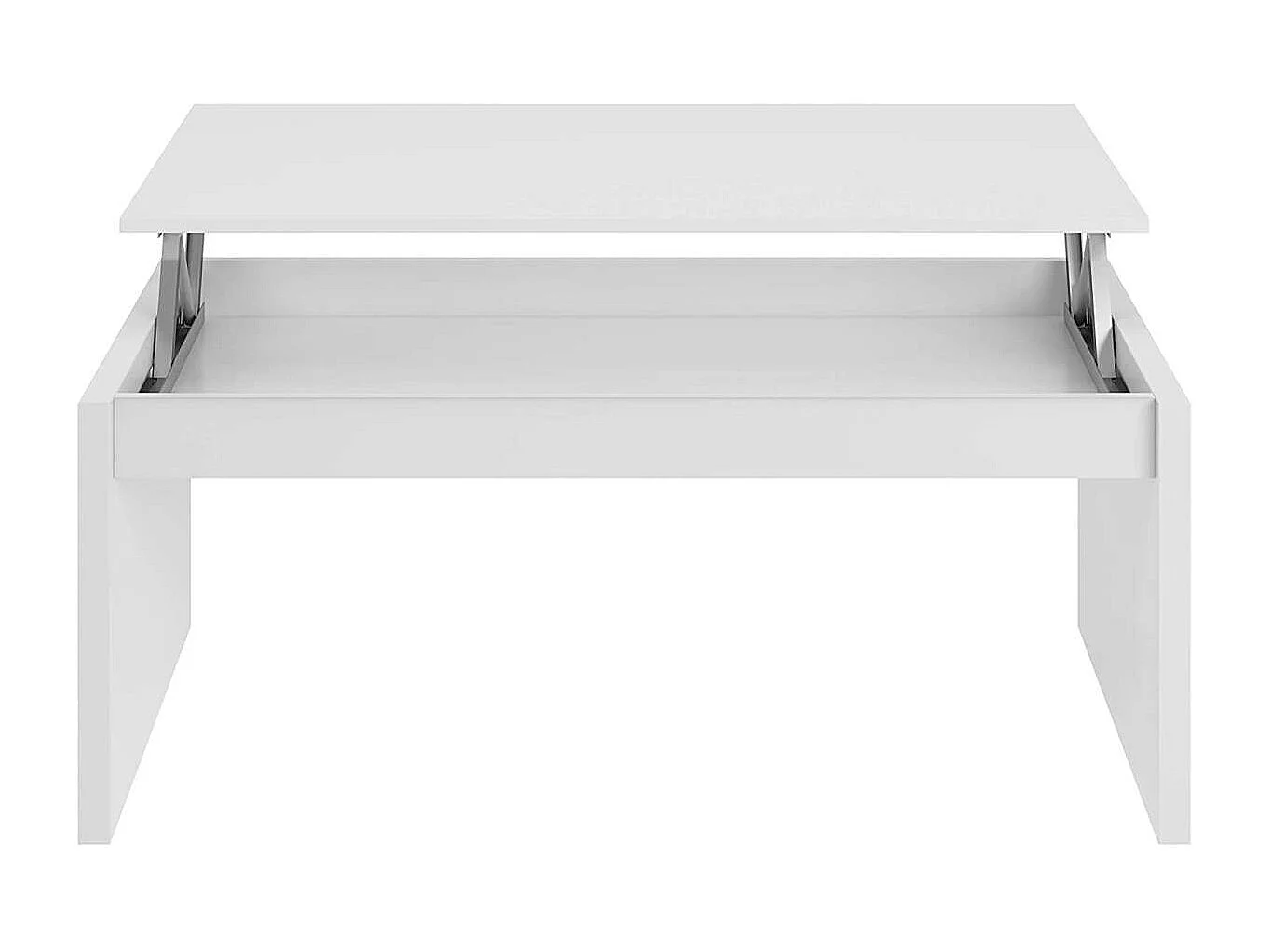 Mesa centro Lucar elevable en acabado blanco brillo 43/52 cm(alto)102 cm(ancho)50 cm(largo