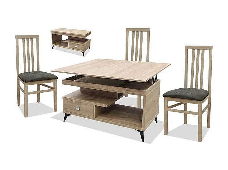 Mesa centro convertible en mesa de comedor acabado cambrian, 64cm(alto) 113cm(ancho) 58/11