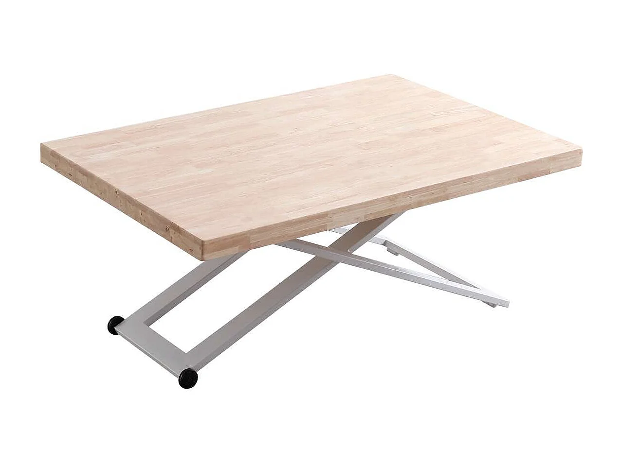Mesa centro elevable Zoe tapa recta acabado roble nordish/blanco, 120cm(largo) 80cm (ancho