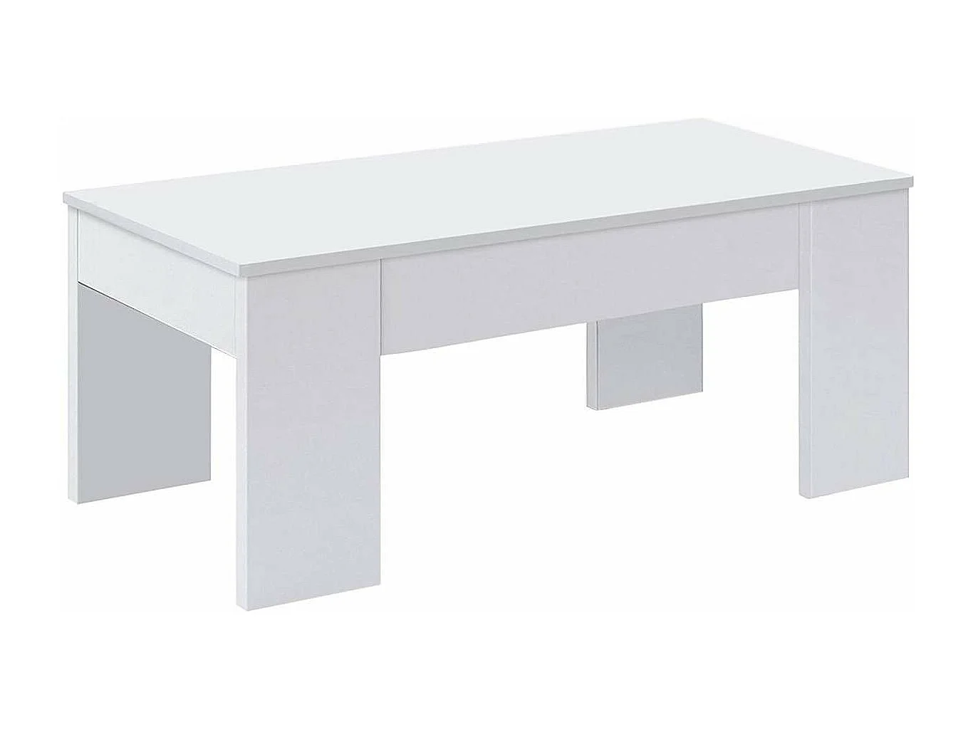 Mesa centro elevable Andujar Color Blanco Artik. 100 cm (Ancho) x 50 cm (Fondo) x 45-56 cm