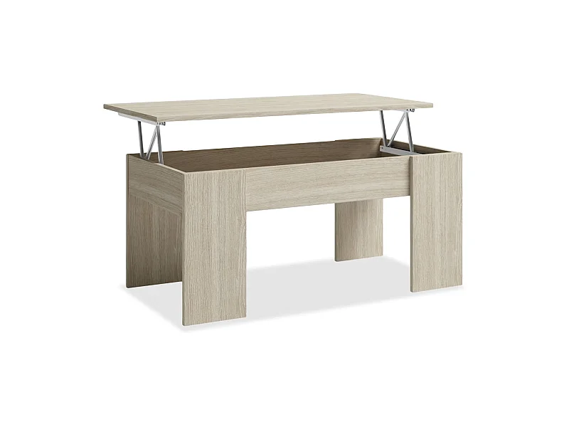 Mesa centro elevable acabado sable, 45 cm(alto)100 cm(ancho)50 cm(largo)