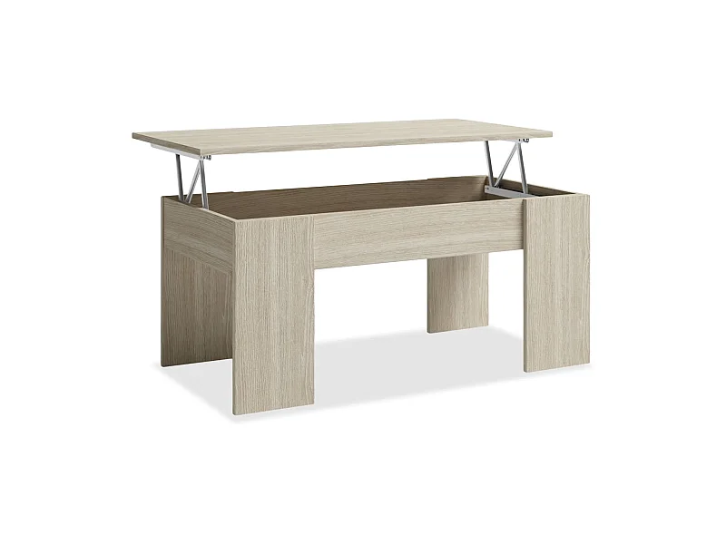 Mesa centro elevable acabado sable, 45 cm(alto)100 cm(ancho)50 cm(largo)