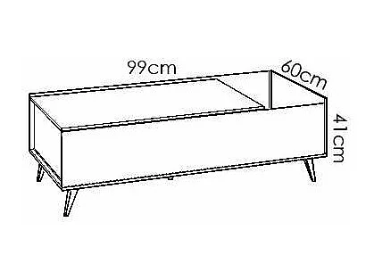 Mesa de centro elevable Cazalilla en natural/blanco, 41 cm(alto)99 cm(ancho)60 cm(largo)