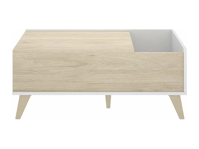 Mesa de centro elevable Cazalilla en natural/blanco, 41 cm(alto)99 cm(ancho)60 cm(largo)