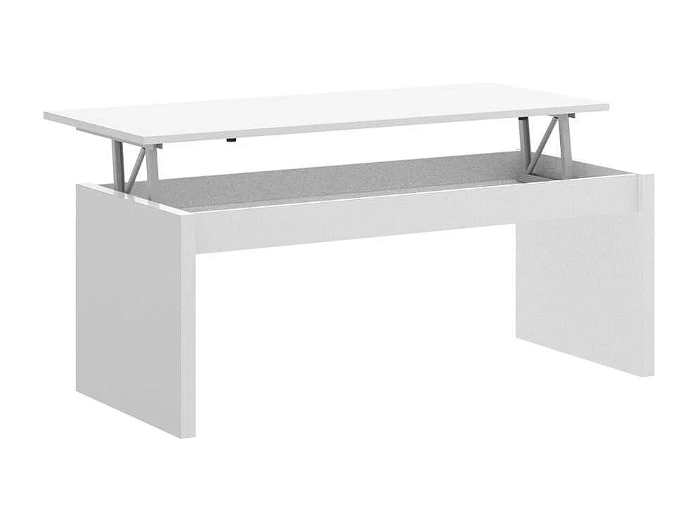 Mesa de centro elevable Carboneros en blanco 43 cm(alto)102 cm(ancho)50 cm(fondo)