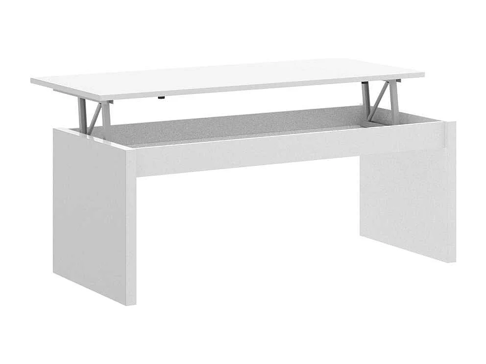 Mesa de centro elevable Carboneros en blanco 43 cm(alto)102 cm(ancho)50 cm(fondo)