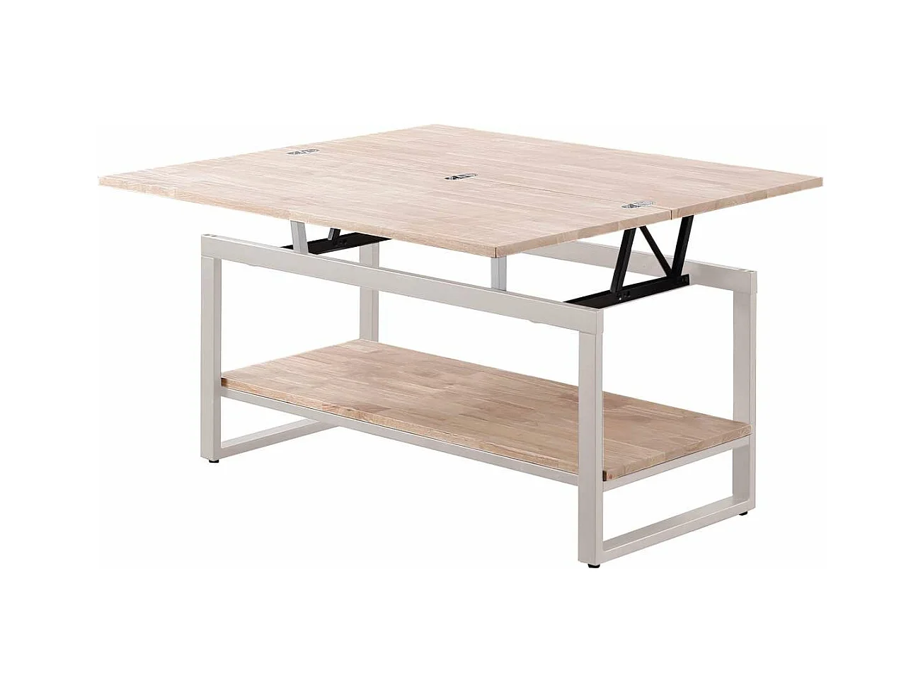 Mesa centro elevable y extensible Steve acabado roble nordish/blanco, 47 cm(alto)100 cm(la