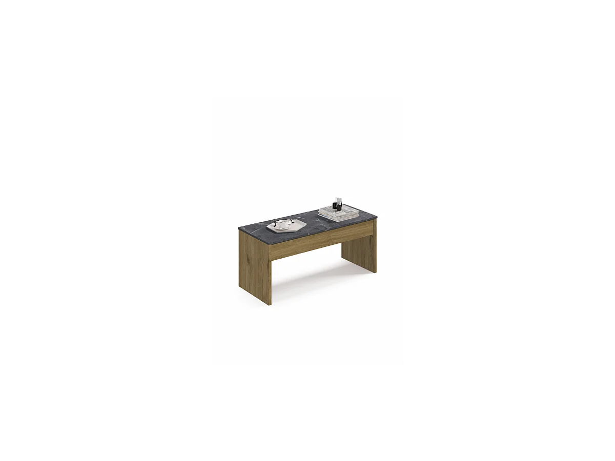 Mesa de centro Elevable Oslo acabado roble vega, 47-58 cm(alto)100 cm(ancho)50 cm(largo)