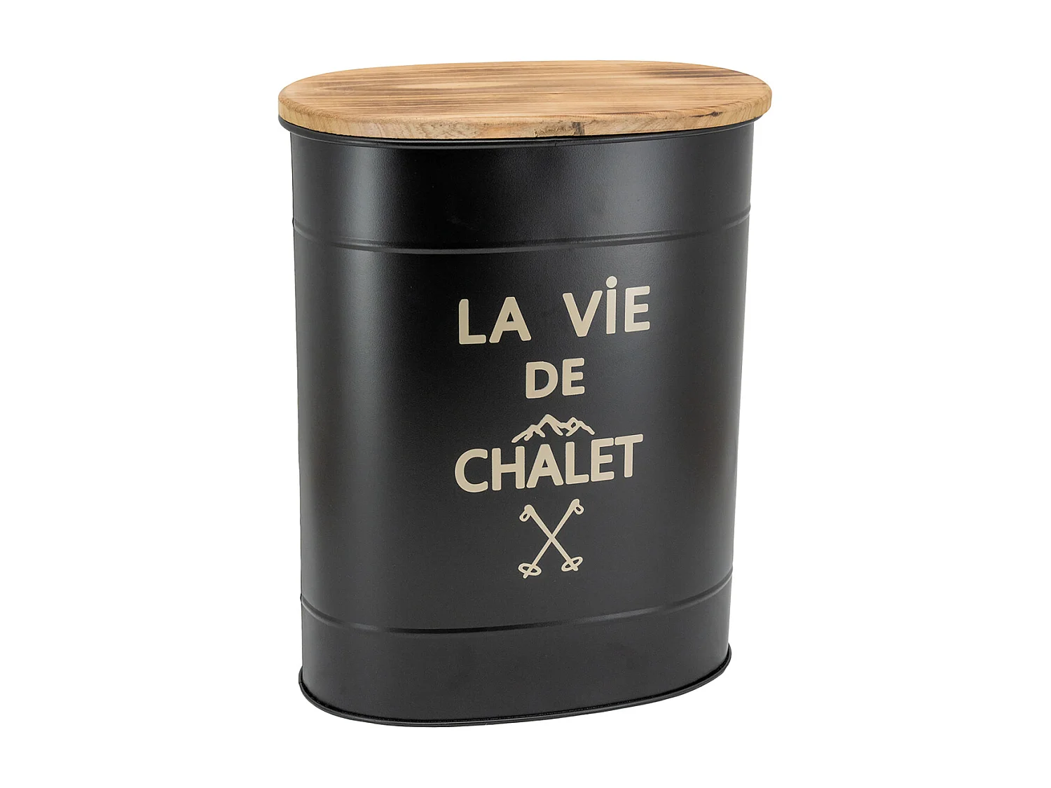 Tabouret et seau à pellets en métal