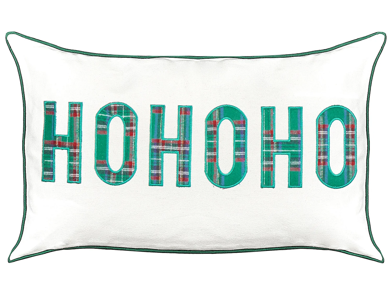 Lot de 2 coussins décoratifs JOYCANDY Coton 30 x 50 cm Blanc Motif de Noël