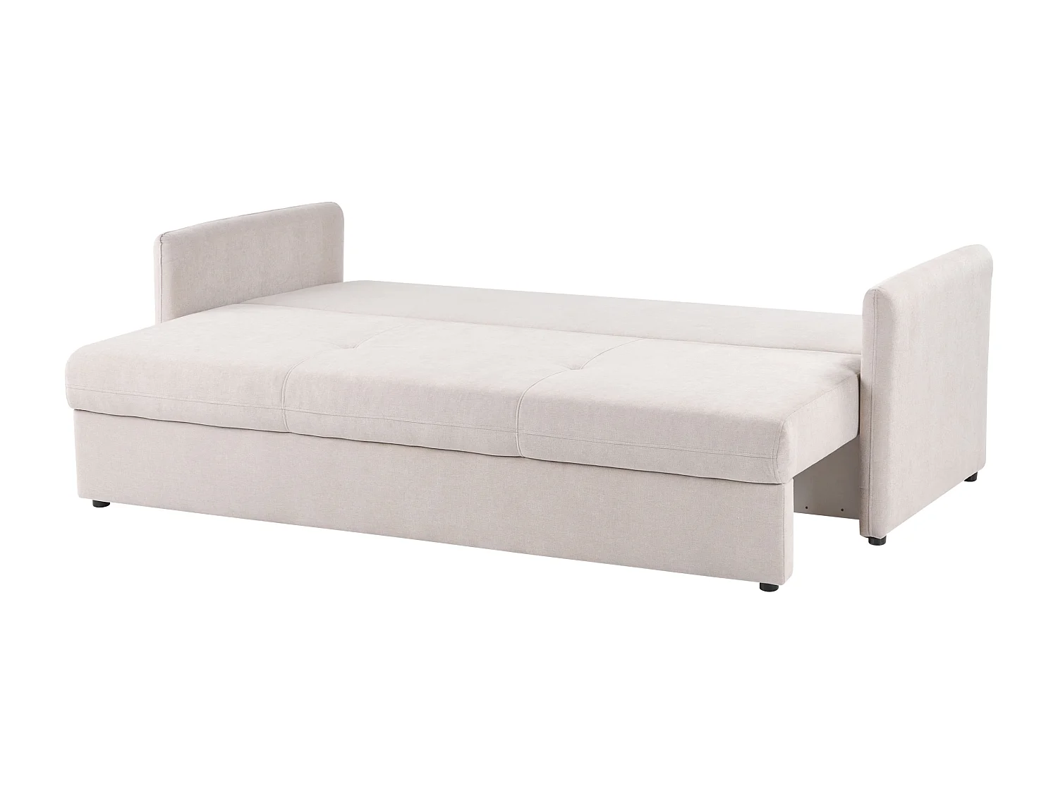 Canapé-lit 3 places HOLSEN Tissu Beige avec rangement
