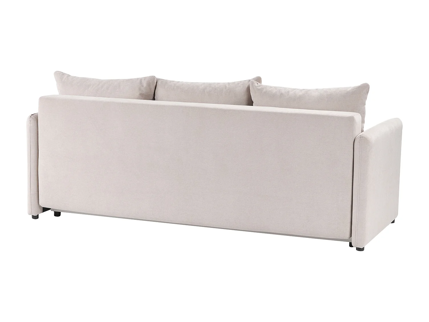 Canapé-lit 3 places HOLSEN Tissu Beige avec rangement