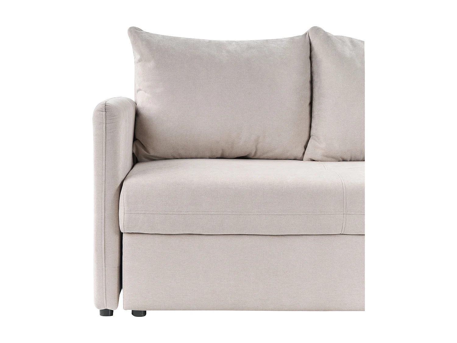 Canapé-lit 3 places HOLSEN Tissu Beige avec rangement