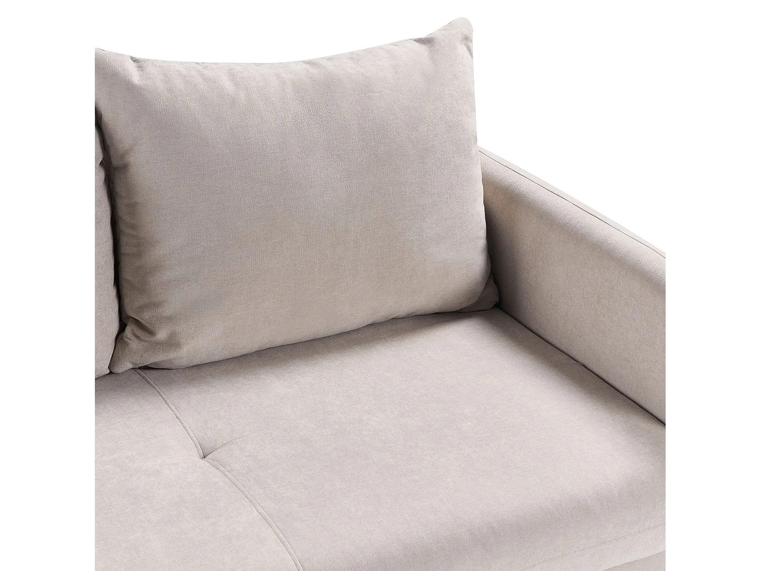 Canapé-lit 3 places HOLSEN Tissu Beige avec rangement