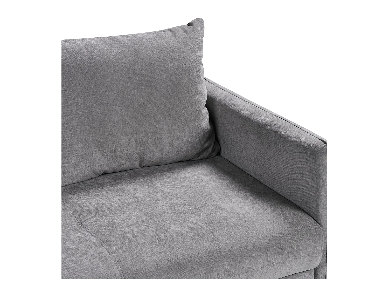 Schlafsofa Stoff grau mit Kissen 3-Sitzer Polstersofa Holsen