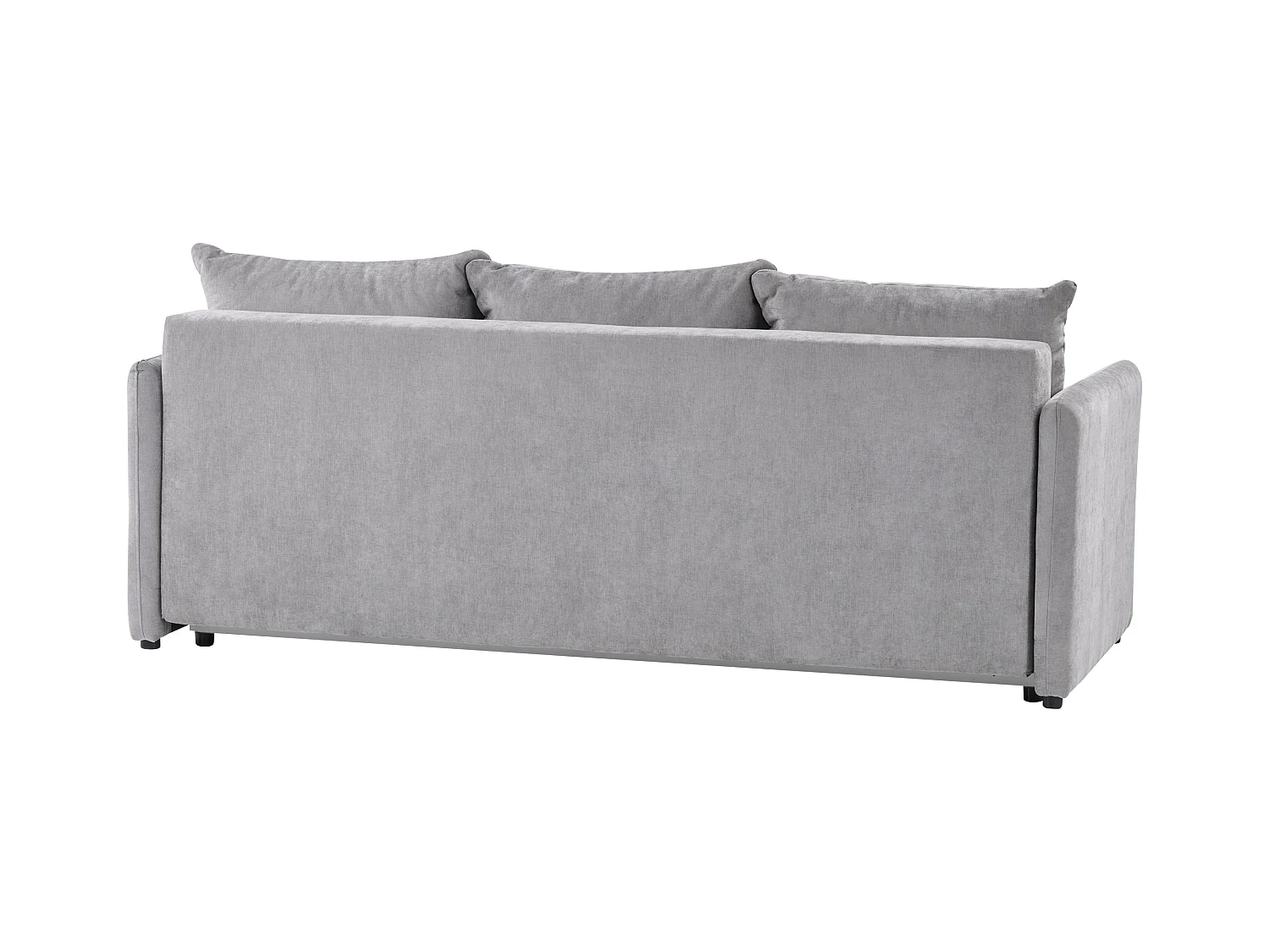 Schlafsofa Stoff grau mit Kissen 3-Sitzer Polstersofa Holsen