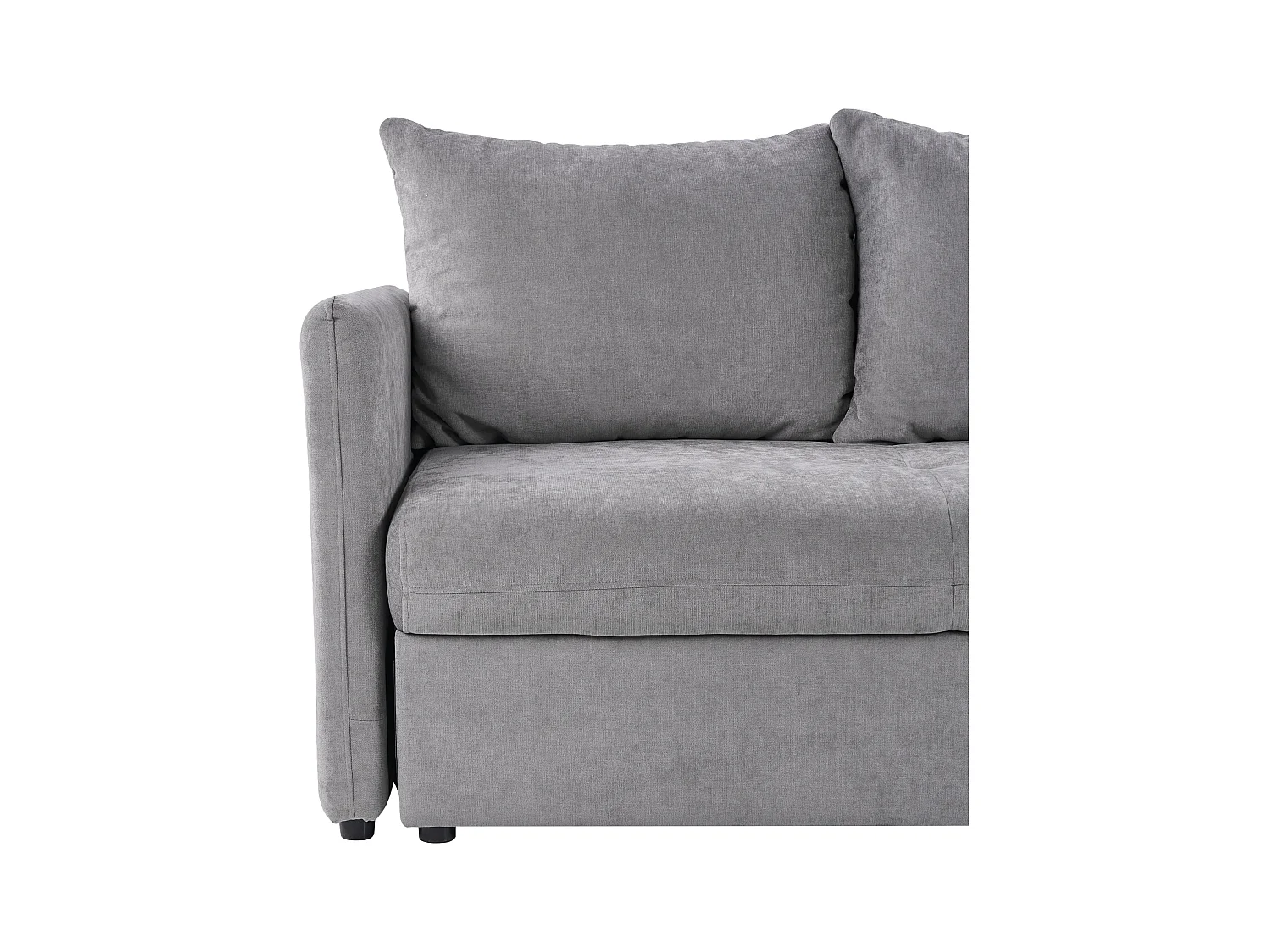 Schlafsofa Stoff grau mit Kissen 3-Sitzer Polstersofa Holsen