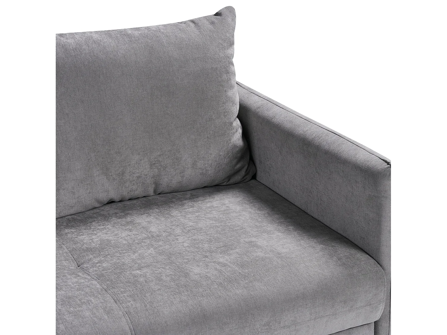 Canapé-lit 3 places HOLSEN Tissu chenille Gris avec rangement