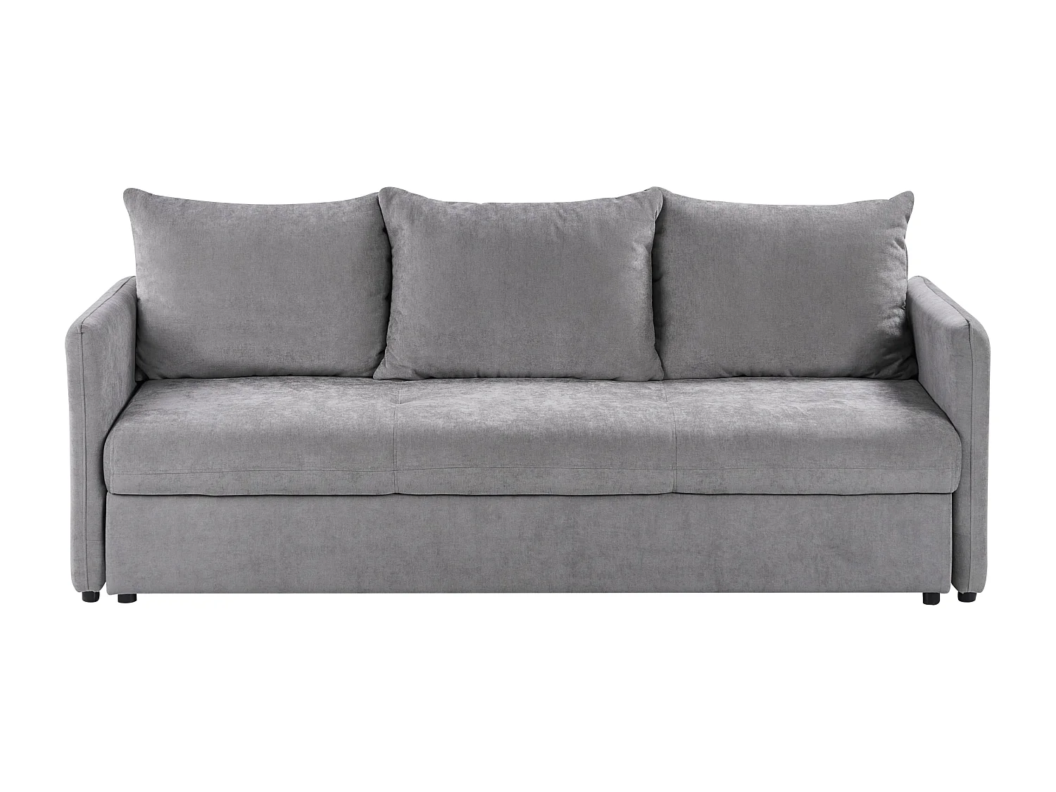 Canapé-lit 3 places HOLSEN Tissu chenille Gris avec rangement