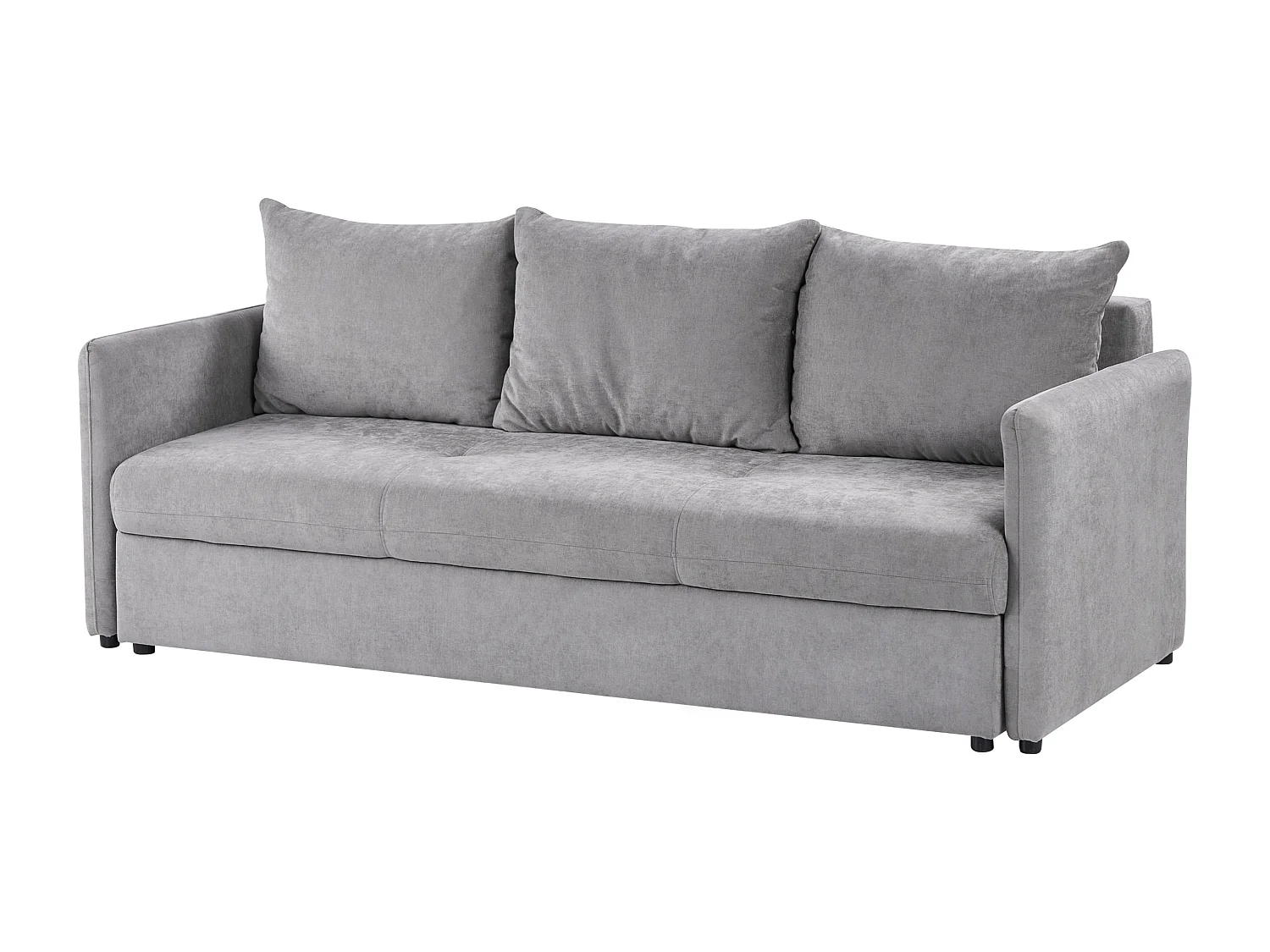 Canapé-lit 3 places HOLSEN Tissu chenille Gris avec rangement