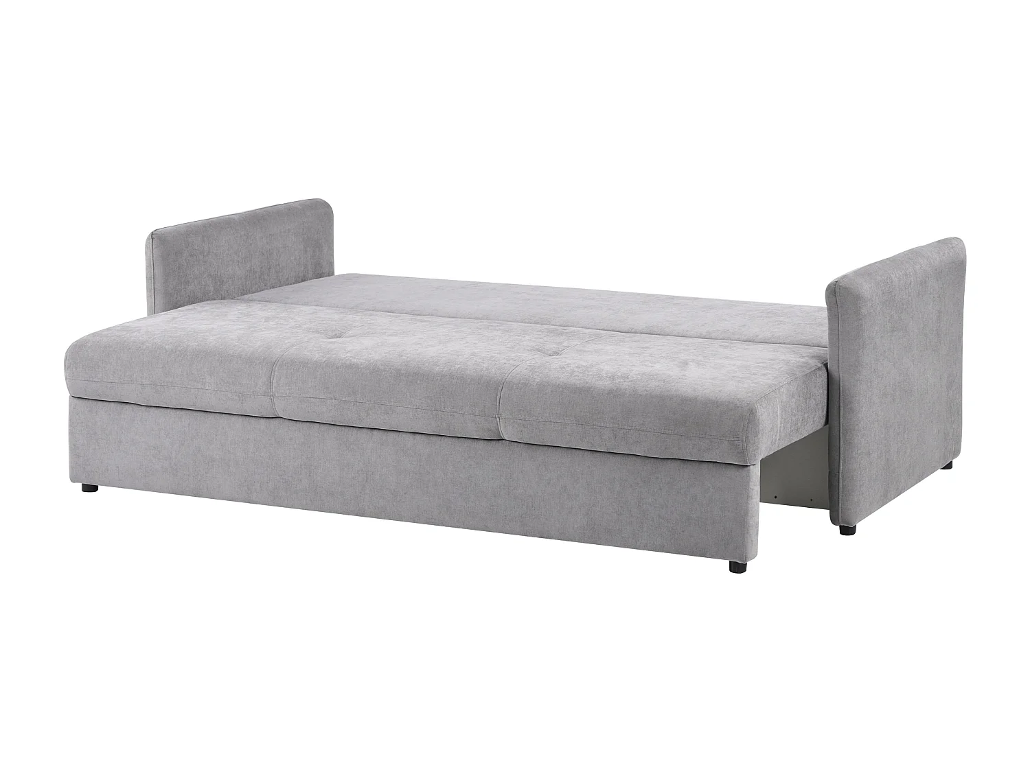 Canapé-lit 3 places HOLSEN Tissu chenille Gris avec rangement