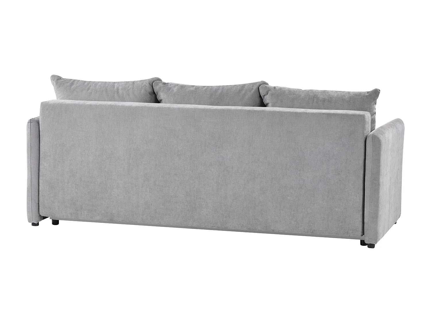 Canapé-lit 3 places HOLSEN Tissu chenille Gris avec rangement