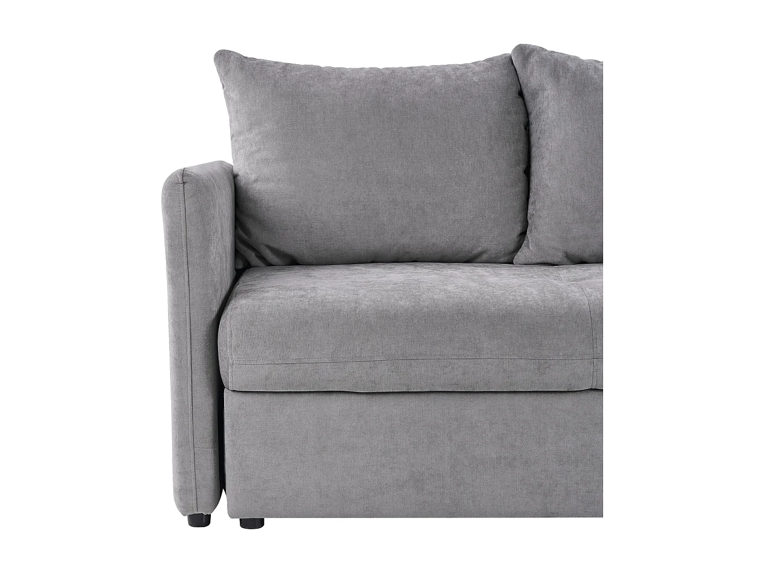 Canapé-lit 3 places HOLSEN Tissu chenille Gris avec rangement
