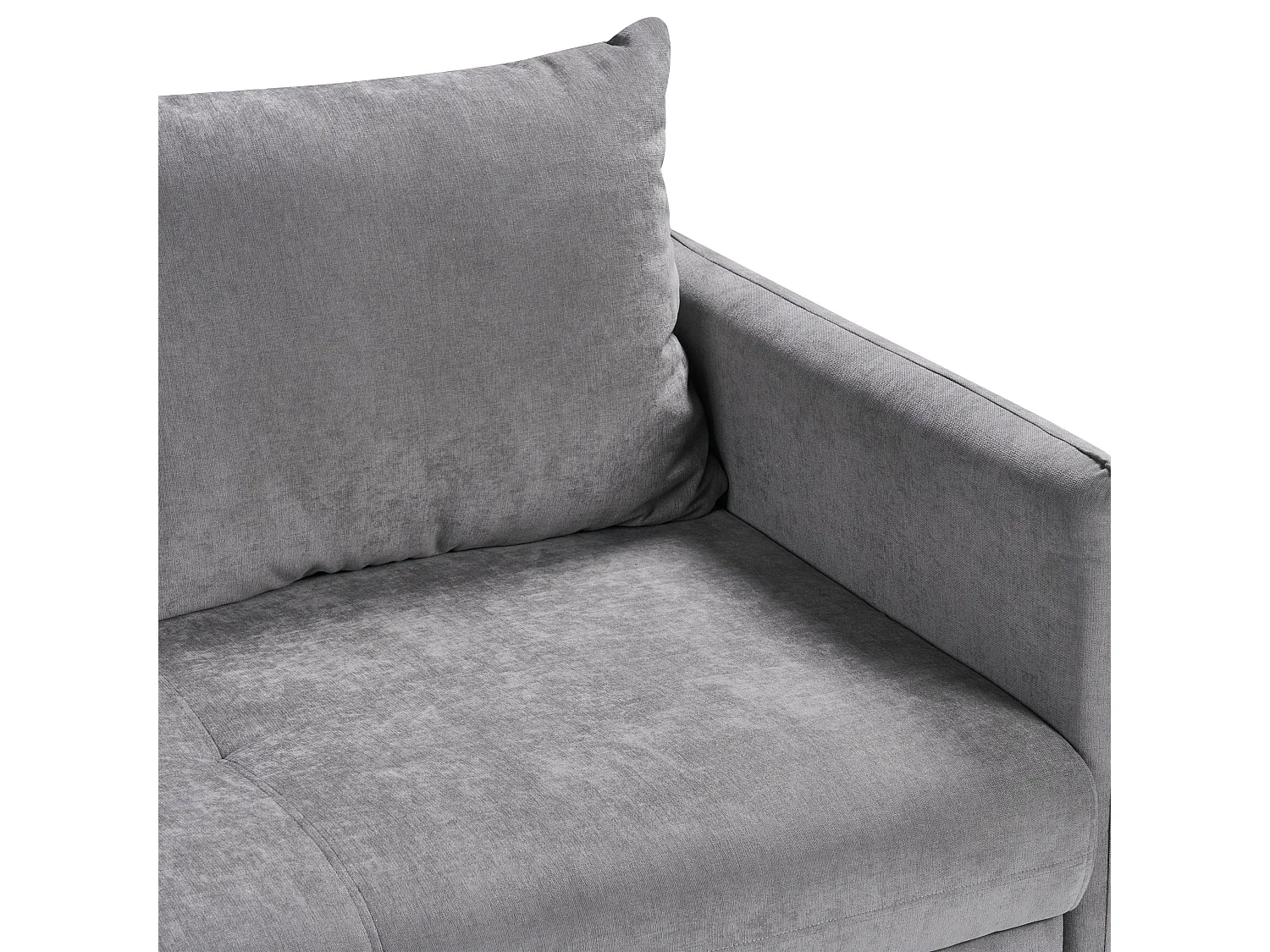 Canapé-lit 3 places HOLSEN Tissu chenille Gris avec rangement