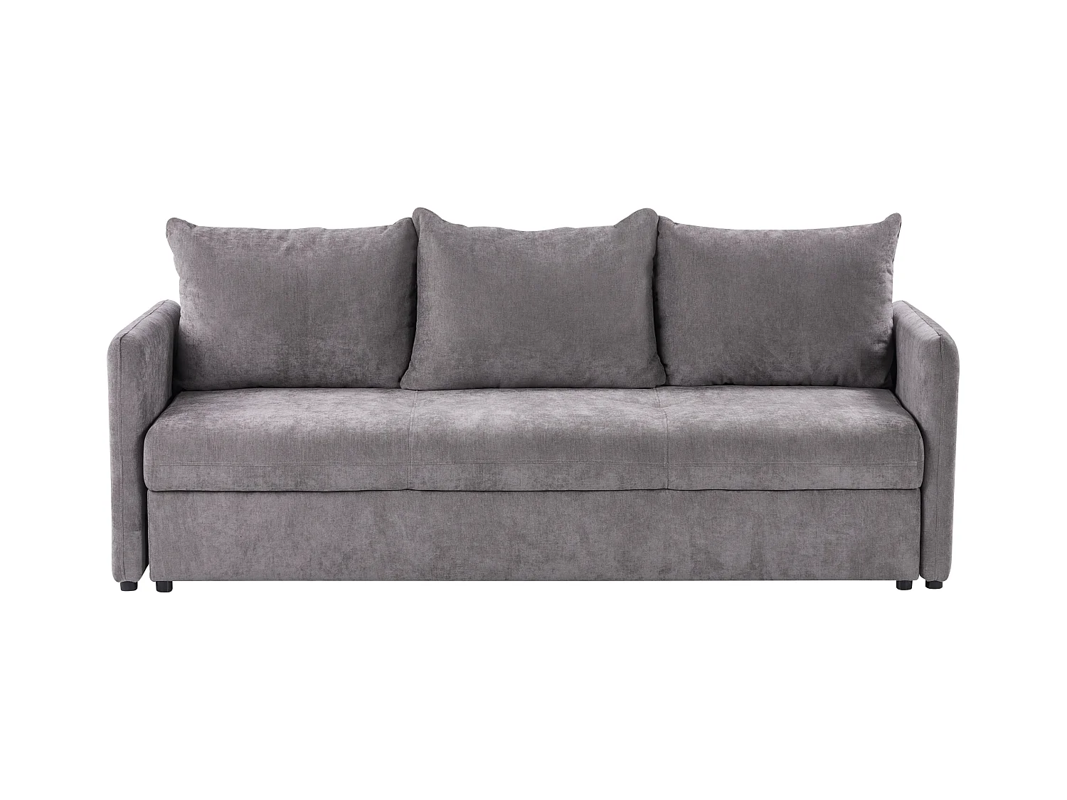 Slaapbank HOLSEN Stof Taupe met opbergruimte 3-zitter