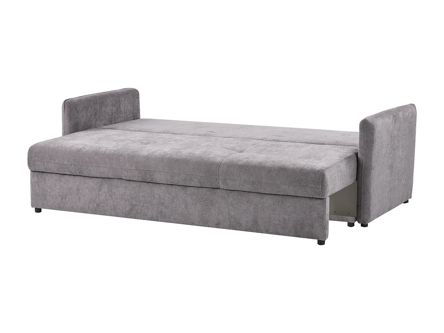 Schlafsofa Stoff braun taupe mit Kissen 3-Sitzer Polstersofa Holsen
