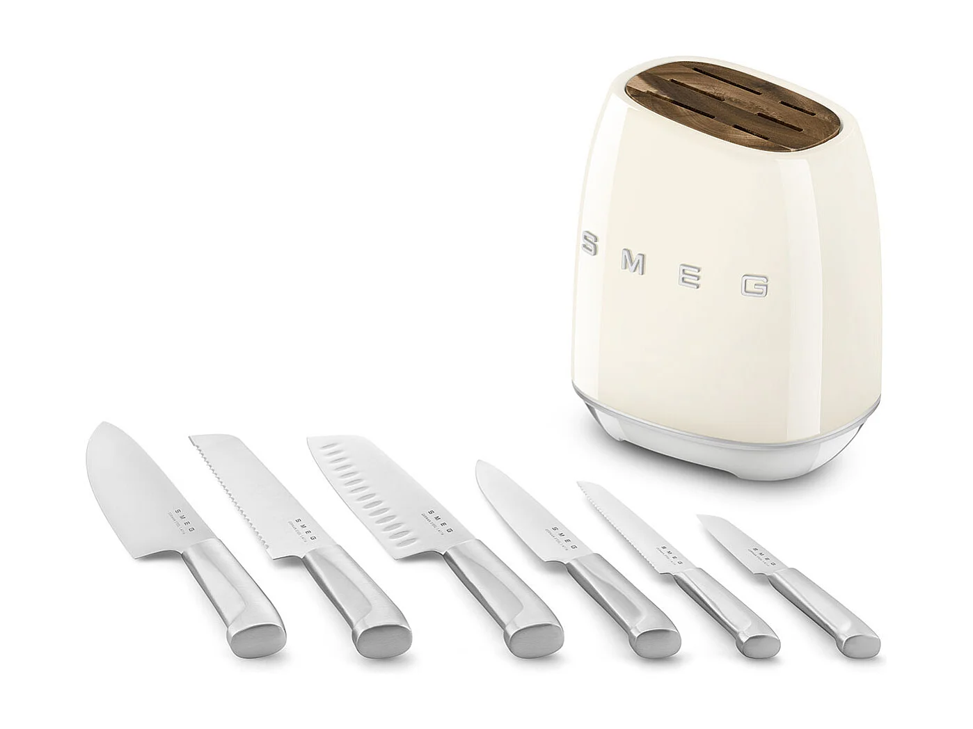 Bloc de 6 couteaux inox Crème