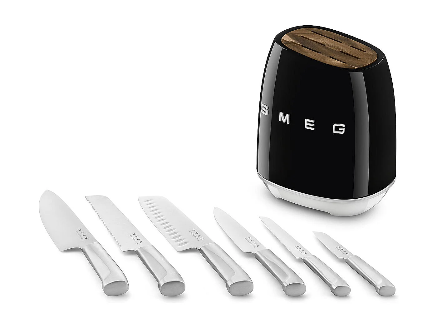 Bloc de 6 couteaux inox Noir