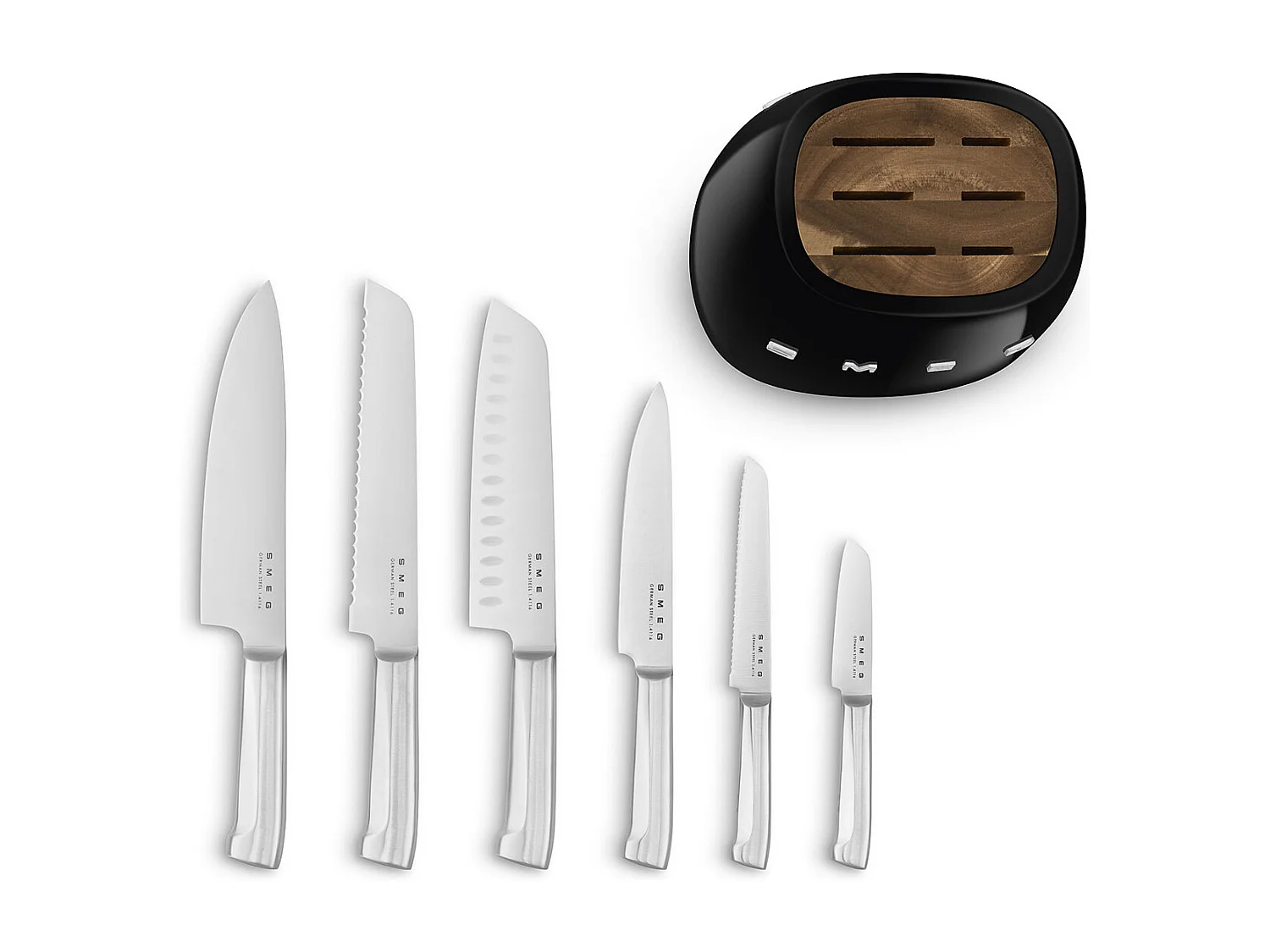 Bloc de 6 couteaux inox Noir