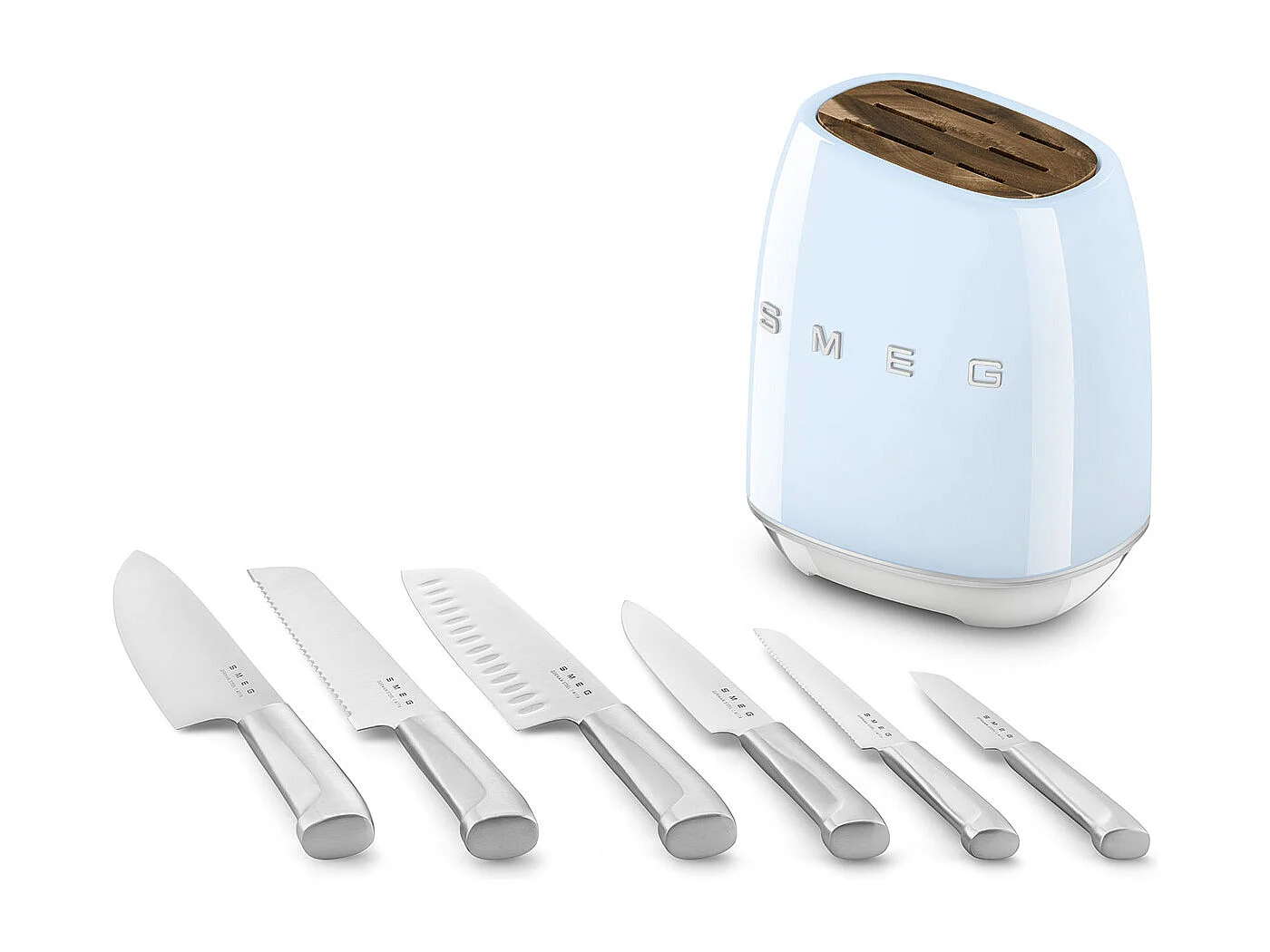 Bloc de 6 couteaux inox Bleu