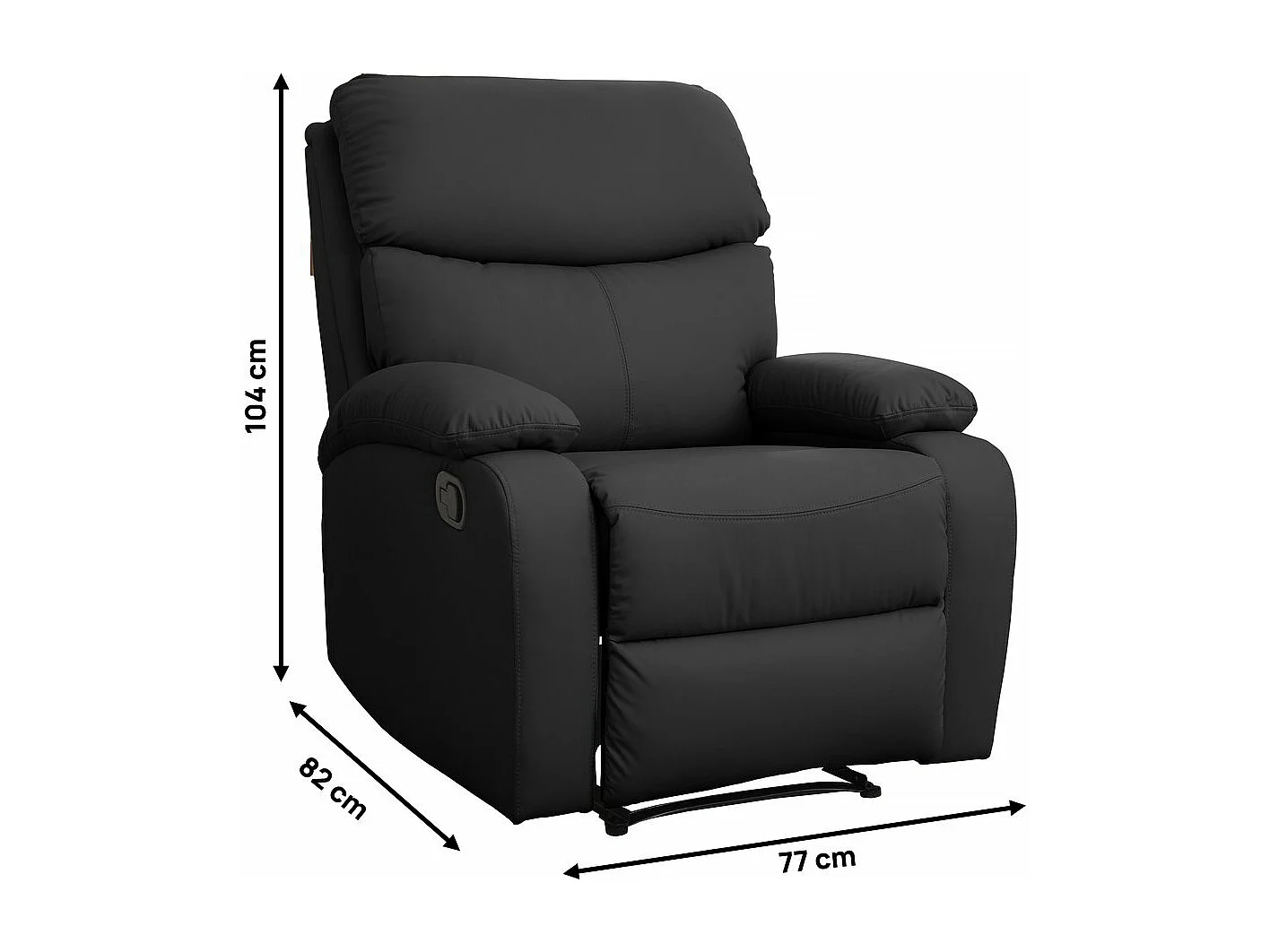 Silla reclinable "Giselle" - Negro