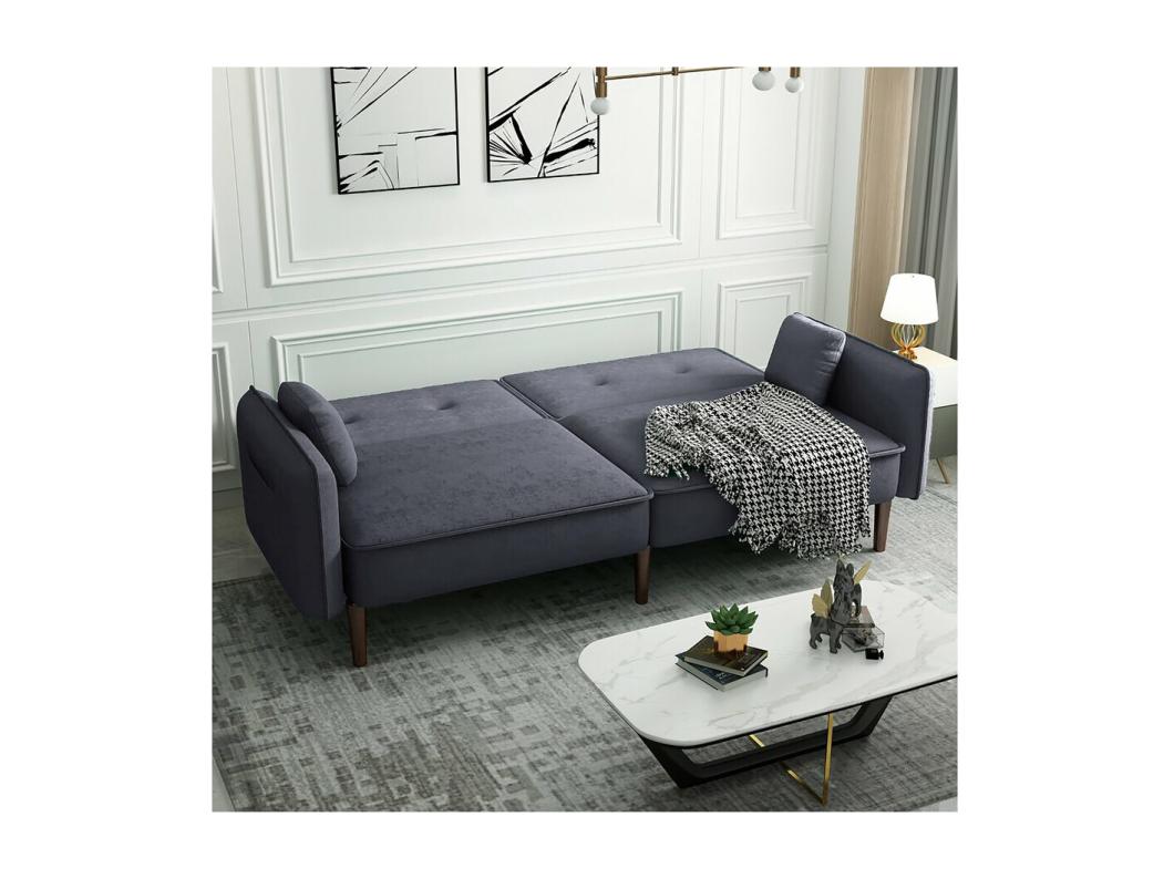 Canapé droit clic clac convertible " Caspian" - Gris
