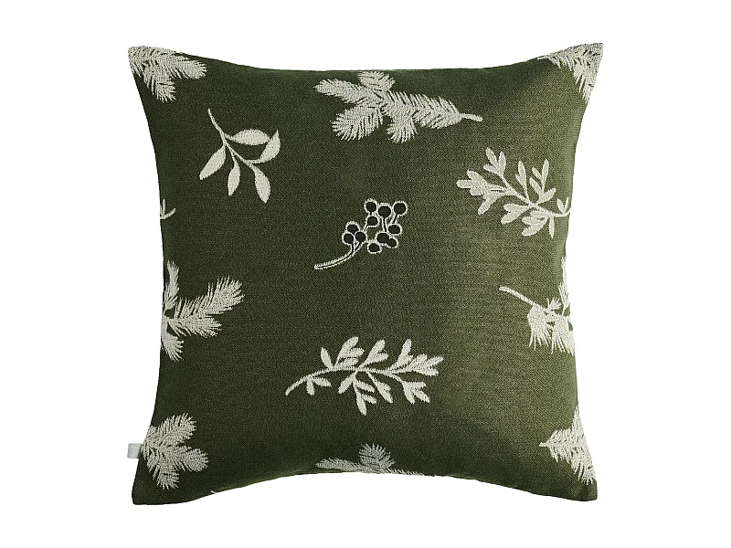 Jacquard-Kissenbezug Novie dunkelgrün 45x45