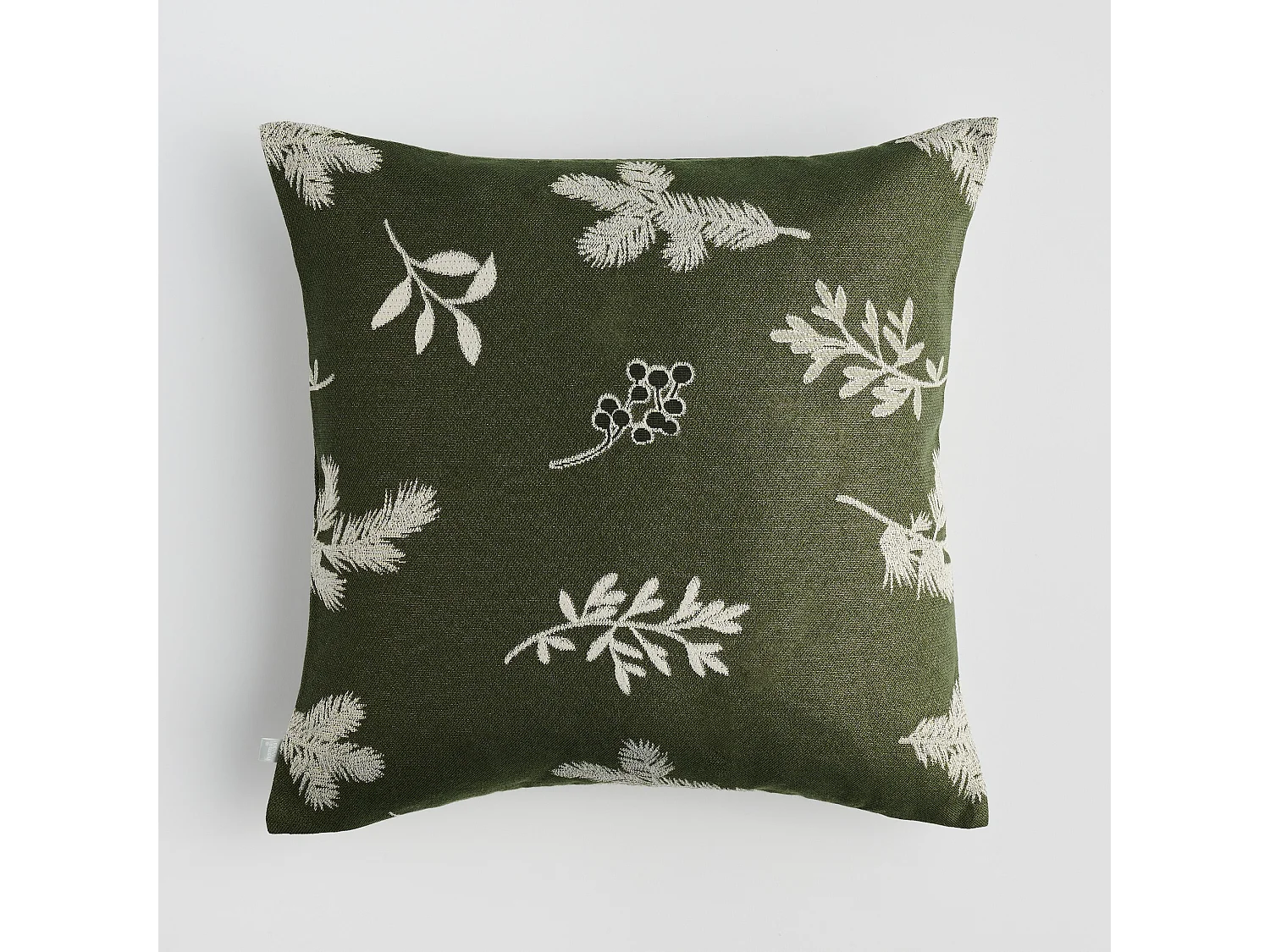 Jacquard-Kissenbezug Novie dunkelgrün 45x45