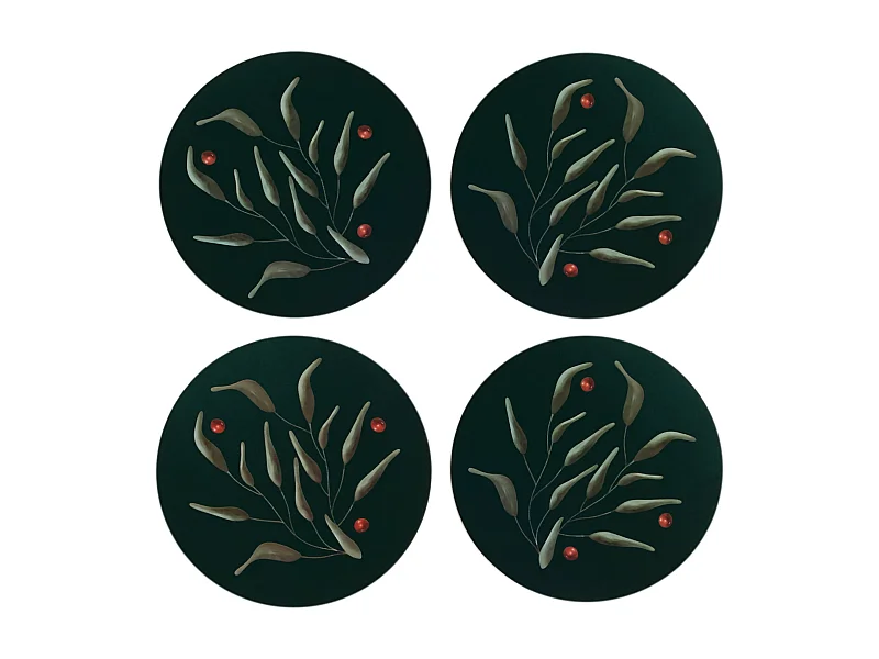 Untersetzer-Set Lifello Dunkelgrün 10 cm