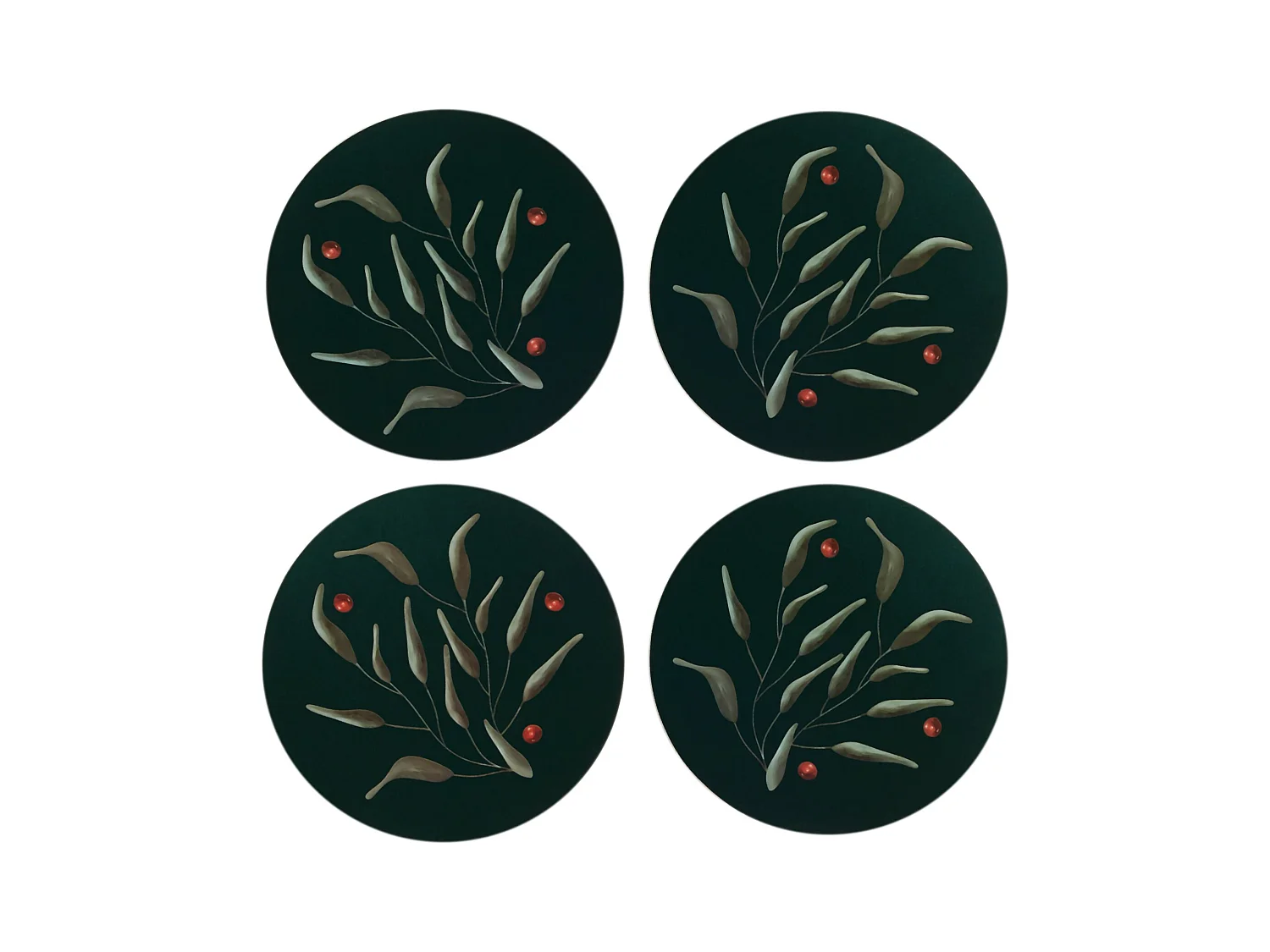 Ensemble De Sous-Verres Pour Tasse Lifello Vert Foncé 10