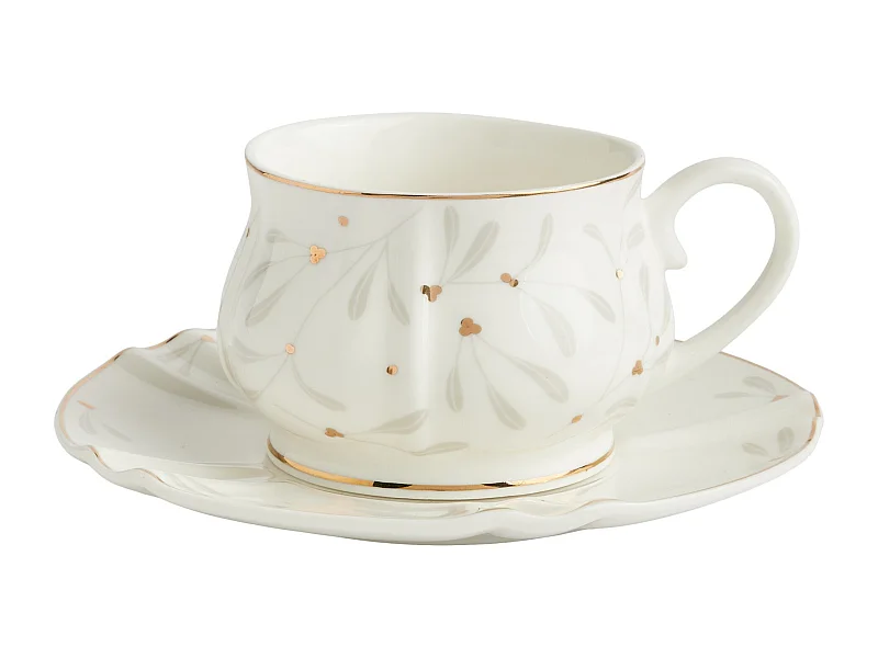 Tasse Avec Soucoupe Vischios Moyen Multicolore 7 x 15