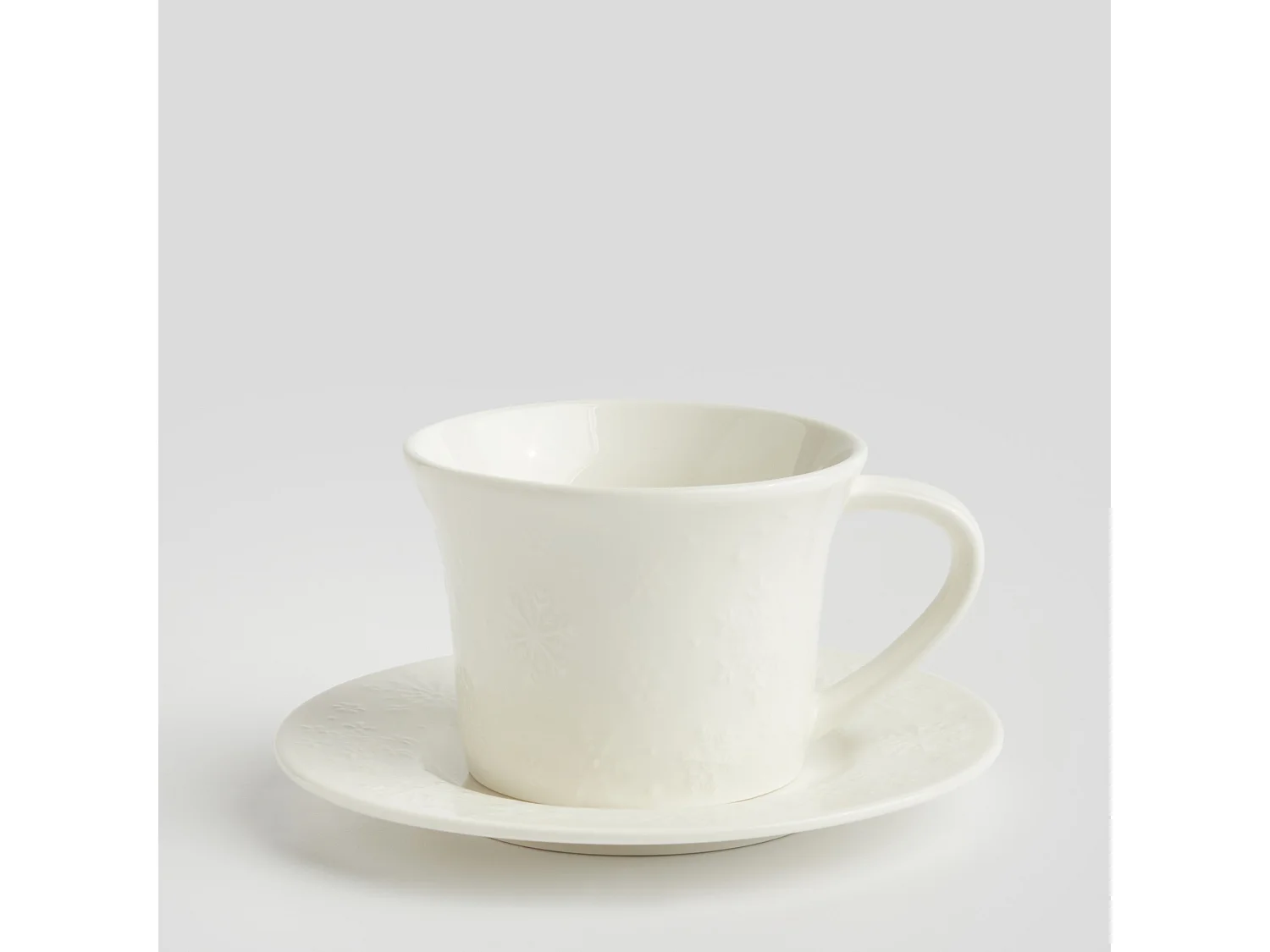 Tasse Avec Soucoupe Frosting Blanc Moyen 7.5 x 16