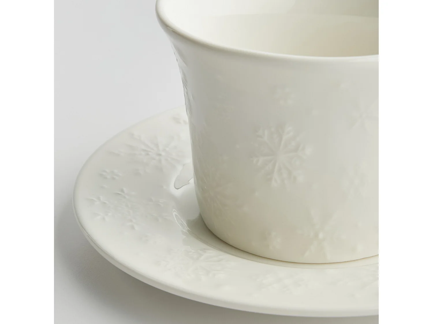 Tasse Avec Soucoupe Frosting Blanc Moyen 7.5 x 16