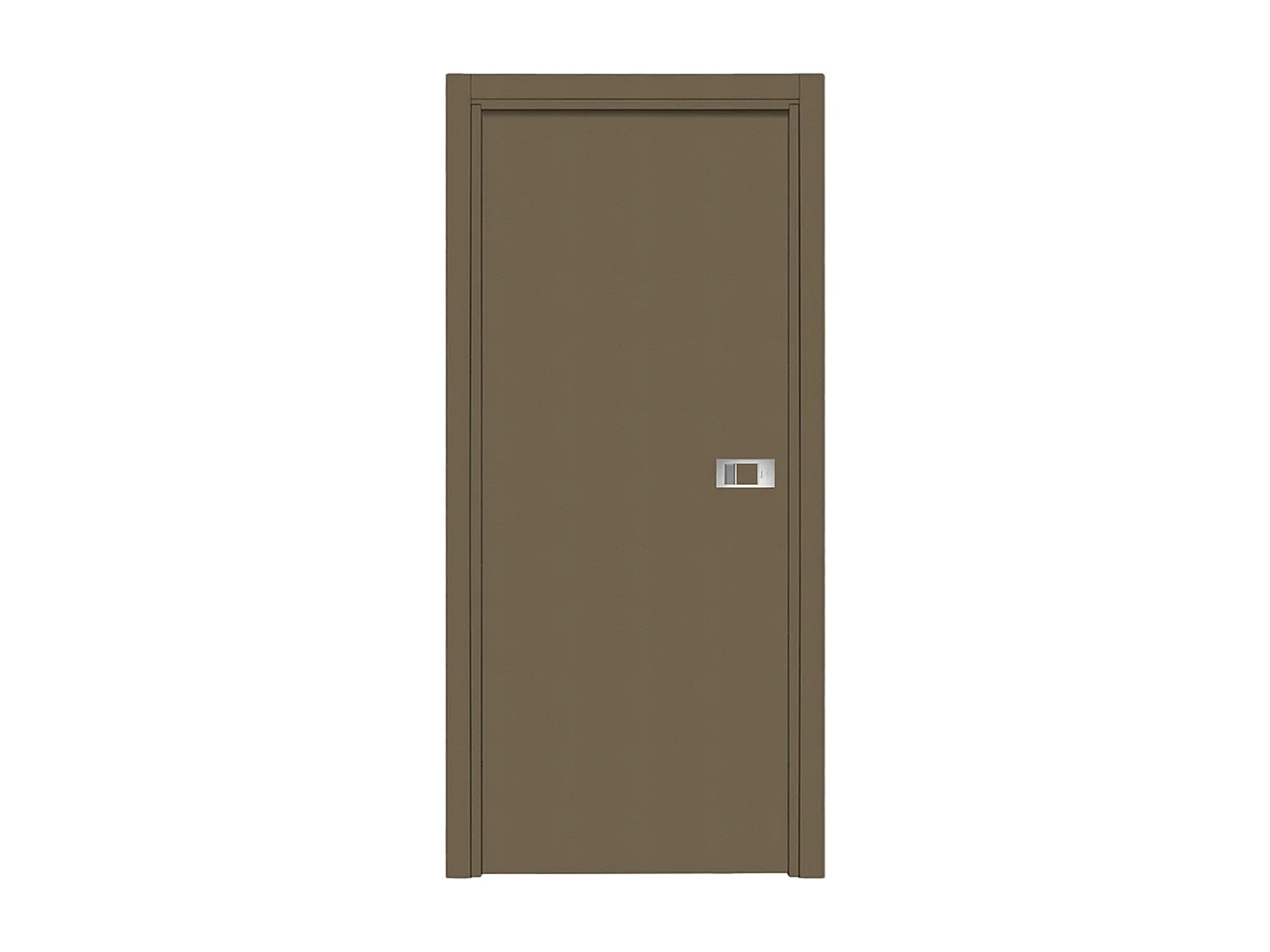 Bloc-porte Miro avec poignée Exclusive grise, H.204 x l.73 cm, aspect cuir lichen