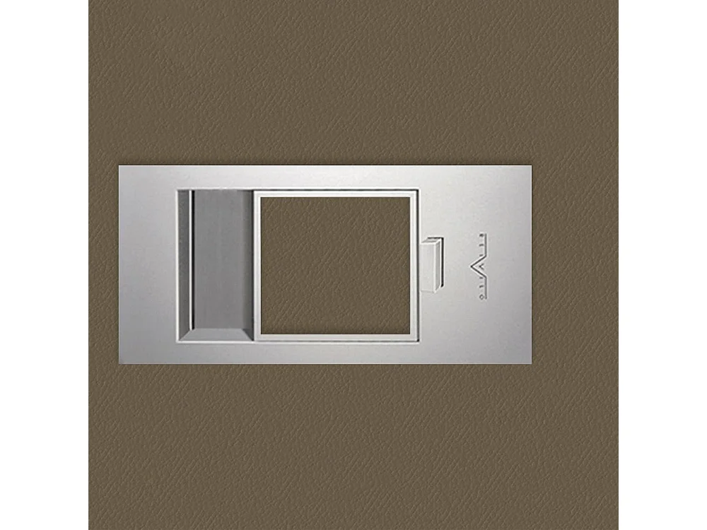Bloc-porte Miro avec poignée Exclusive grise, H.204 x l.73 cm, aspect cuir lichen